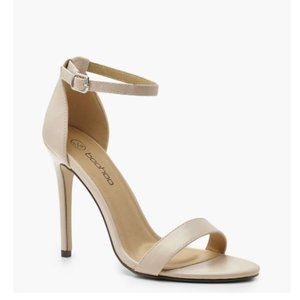 Boohoo Wide Two Part Heels - Nude